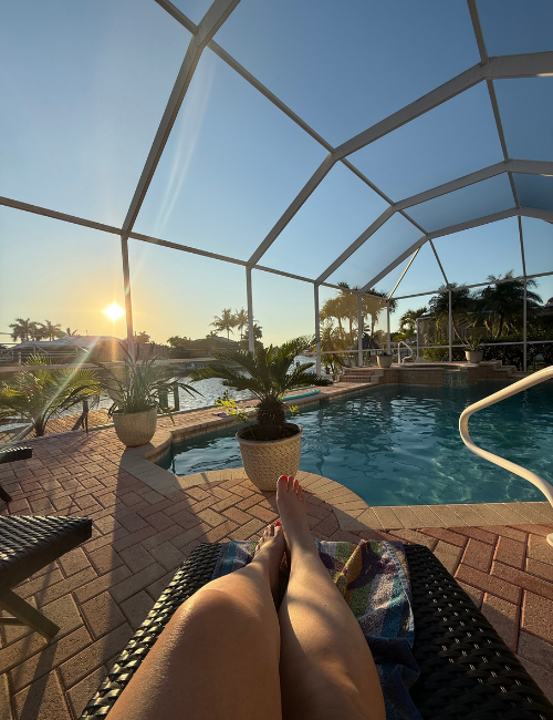 Pool with crystal blue water